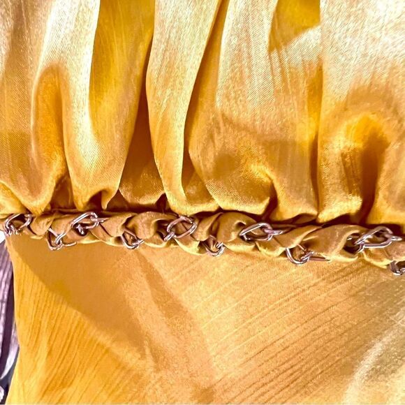 iz Byer California cannery yellow tank silver chain bodice - Picture 5 of 8